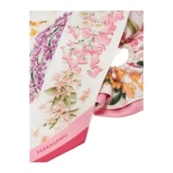 Spring Print Silk Scrunchie With Mini Bandeau