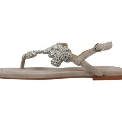 Stilfulde flade sandaler med sten