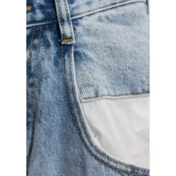 Straight Jeans Med Kontrasterende Lommer