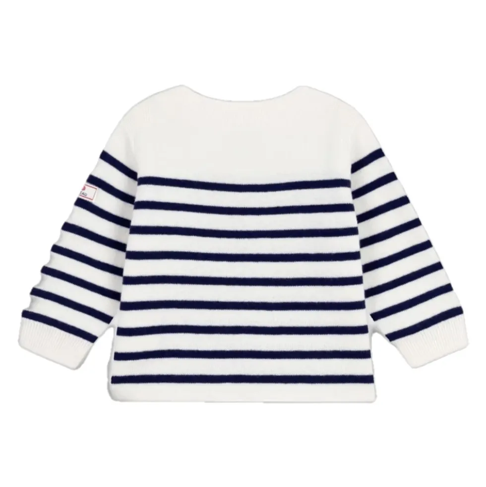 Stribet Pullover i Uld og Bomuld