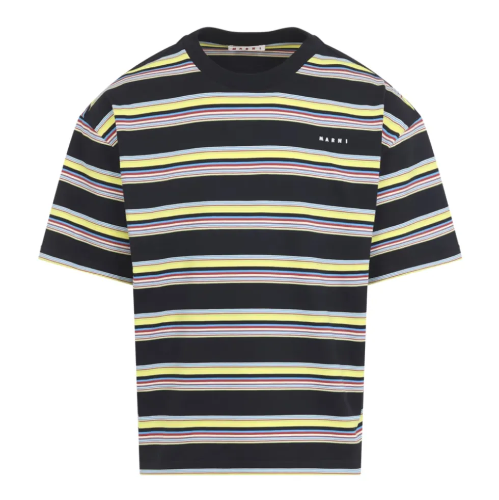 Stribet T-shirt i bomuld