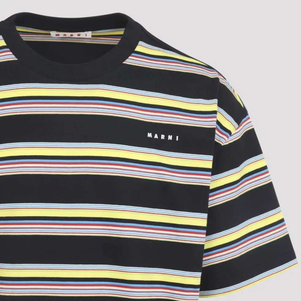 Stribet T-shirt i bomuld