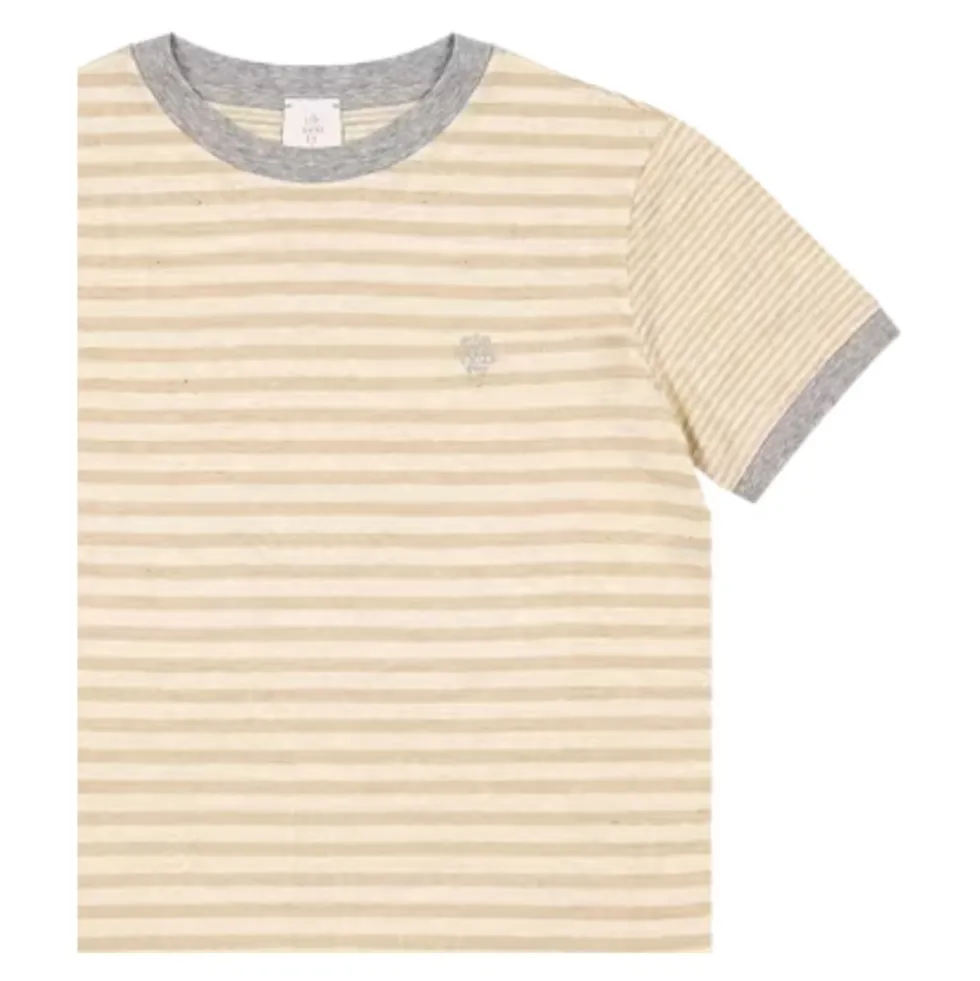 Stribet T-shirt med Rund Hals