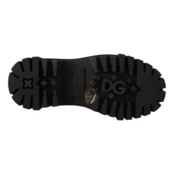 Studded Læder Ankelstøvler med Broderi