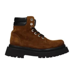 Suede Lace-Up Ankelstøvler