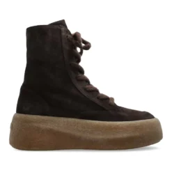 Suede platform sko