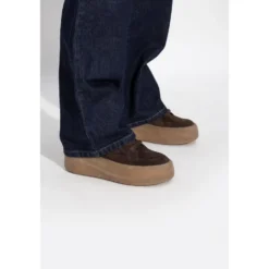 Suede platform sko