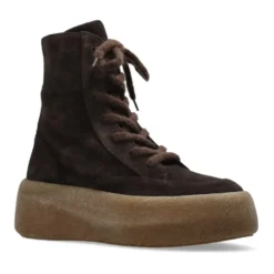Suede platform sko