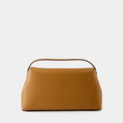 Tan Læder Top Håndtaske