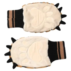 Tiger Strikkede Pels Håndledsvanter