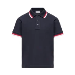 Tricolour Trim Cotton Piquet Polo