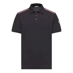 Trikolore-kantet bomuldspiqué poloshirt