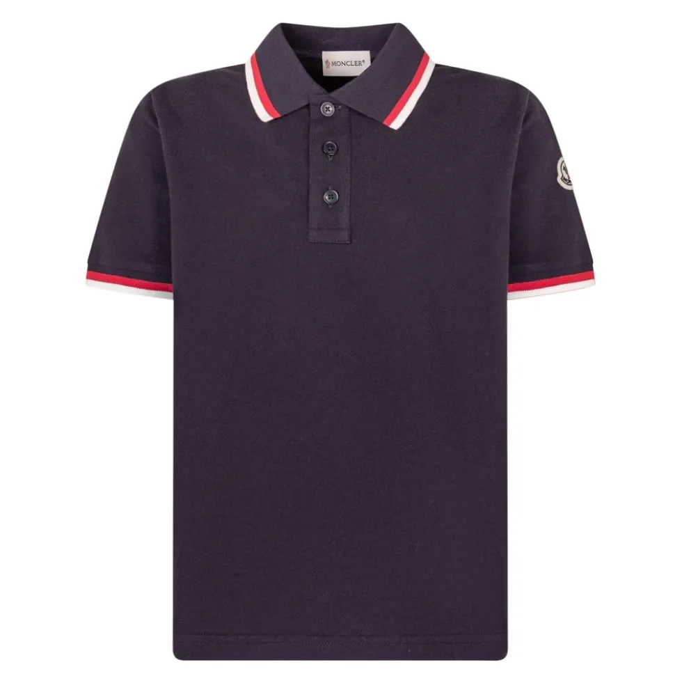 Trikolore-kantet bomulds polo shirt