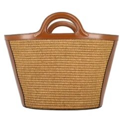 Tropicalia Lille Taske Læder Raffia