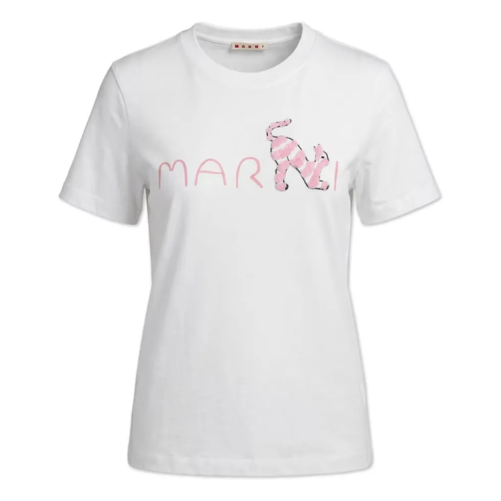 T-shirt med præget logo