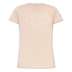 T-shirt med skinnende applikationer