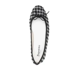 Tweed Ballerina Ballet Flats Noir