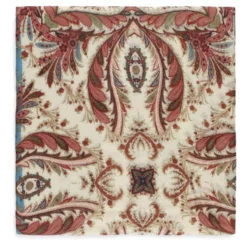 Uld- og cashmere-tørklæde med placeret print