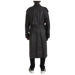 Vandtæt læder trenchcoat jakke