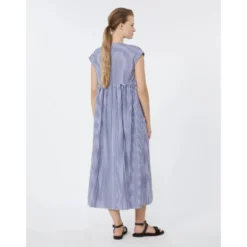 Vestido evasé de popelina de algodón