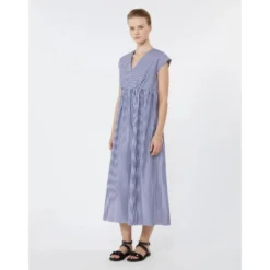 Vestido evasé de popelina de algodón