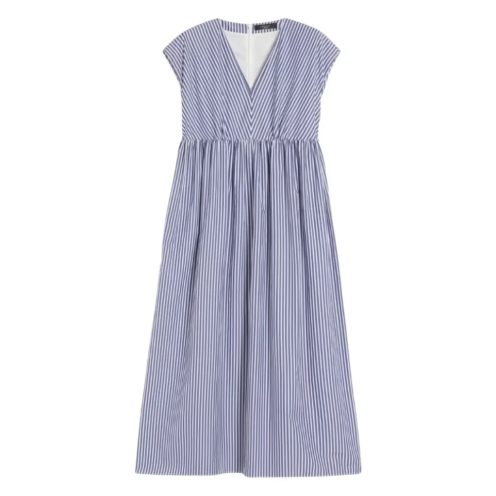 Vestido evasé de popelina de algodón