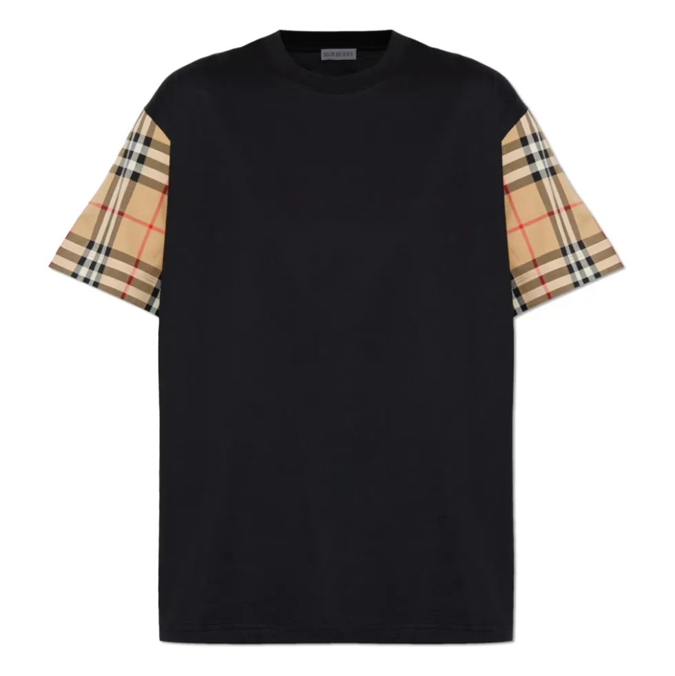 Vintage Check-sleeve T-shirt
