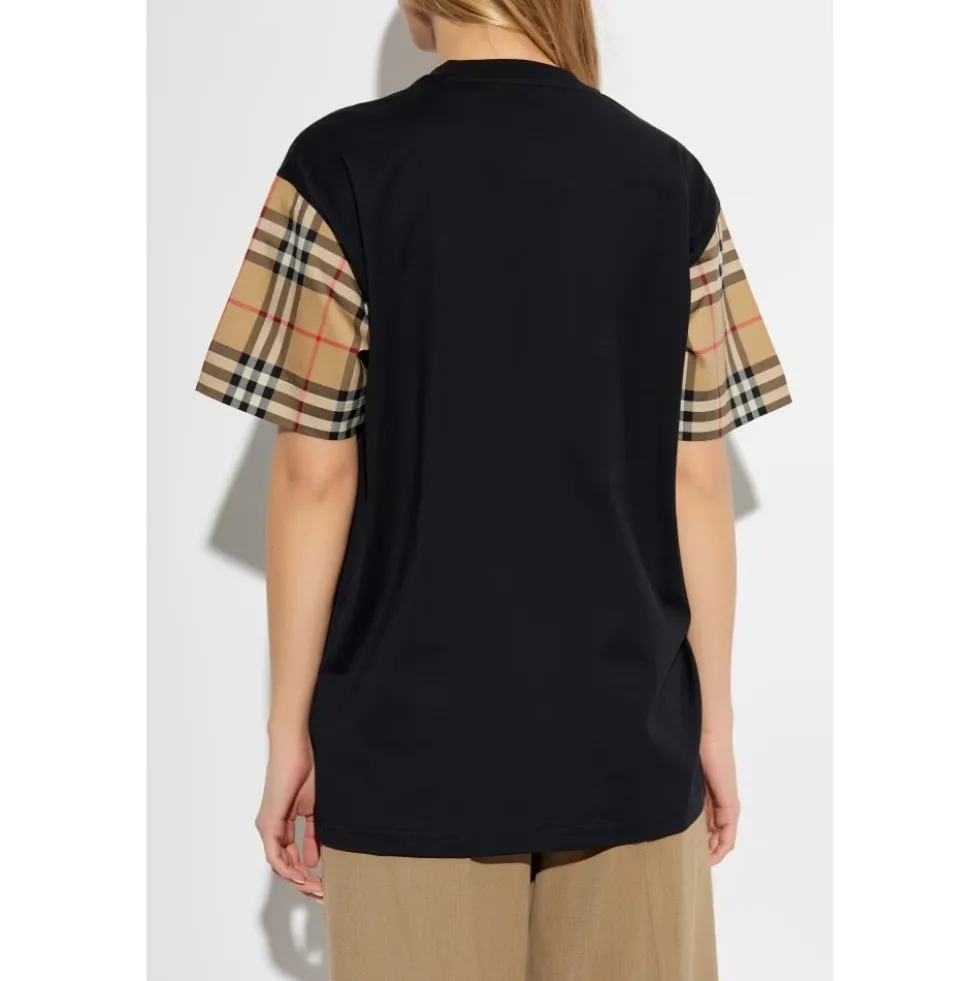 Vintage Check-sleeve T-shirt