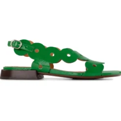 Vintage Patent Læder Sandal Grøn