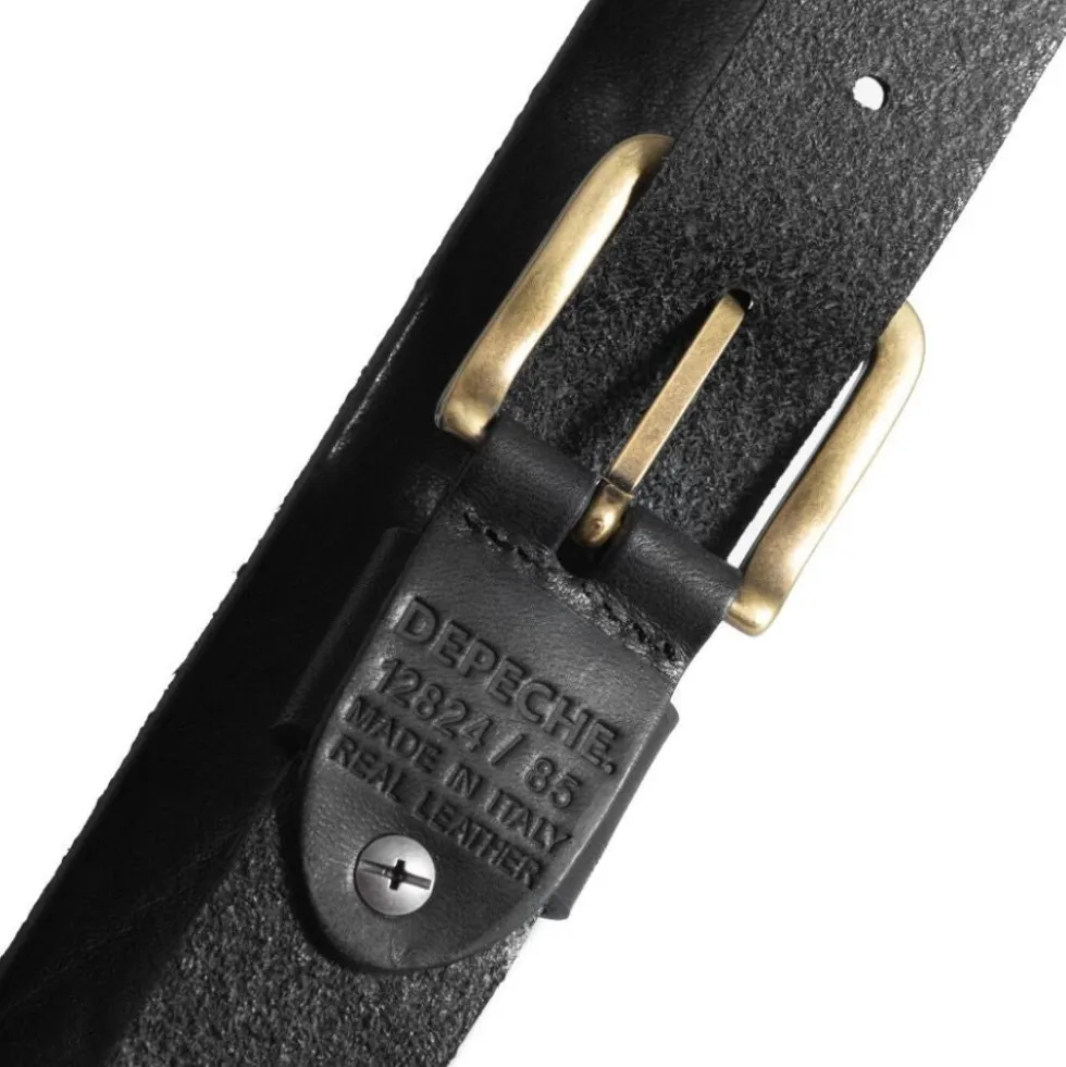 Vintage Sort/Brass Jeans Bælte
