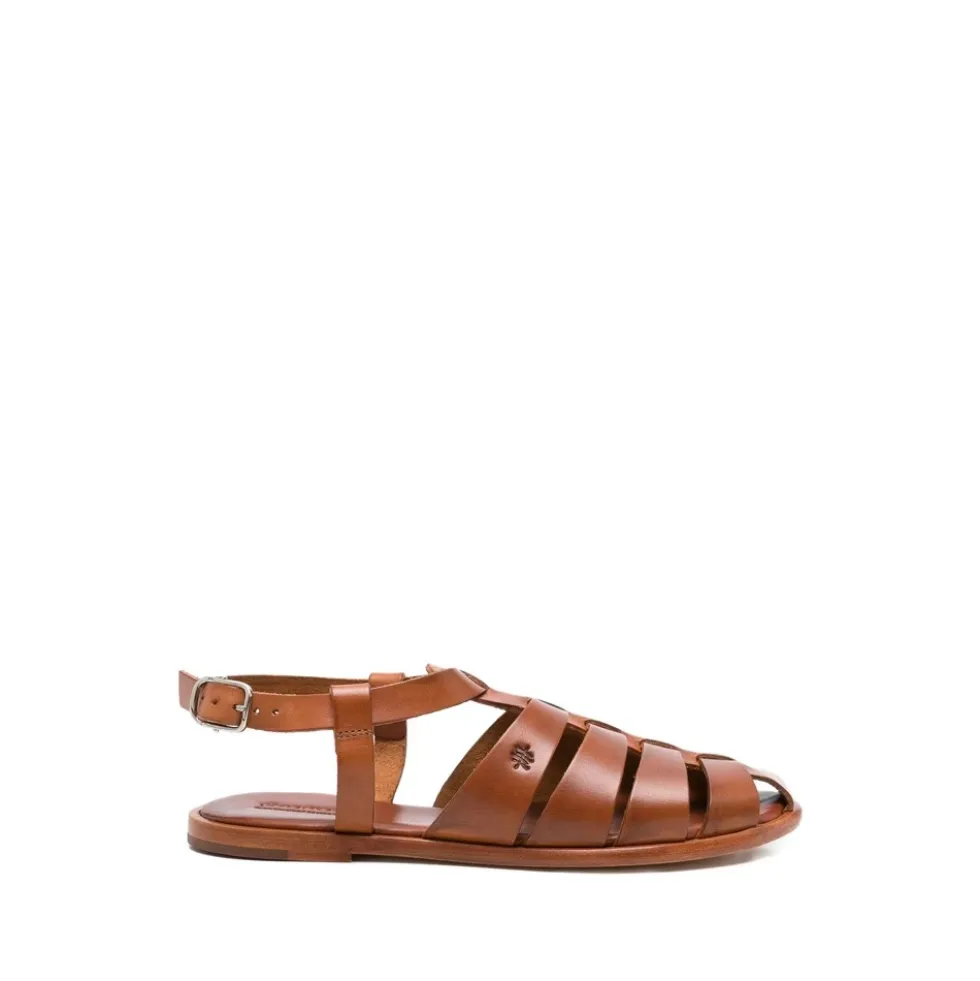 Vævet flad sandal med rem