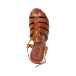Vævet flad sandal med rem