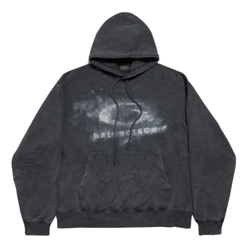 Washed Crayon Loop Logo Oversized Hættetrøje