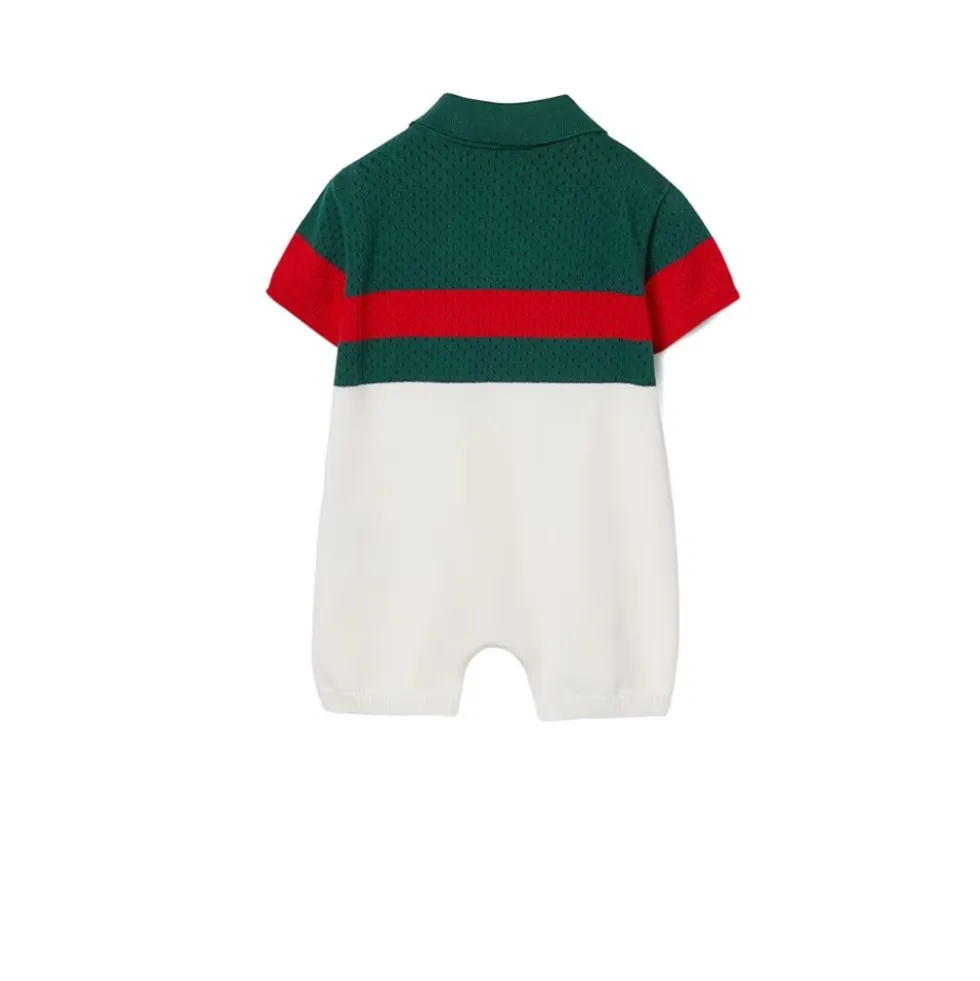Web-Stripe Cotton One-Piece