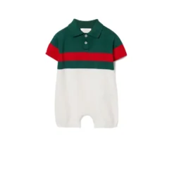 Web-Stripe Cotton One-Piece