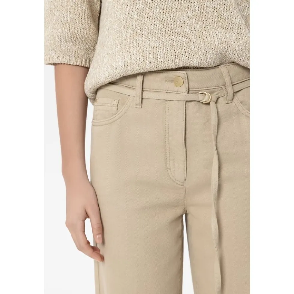 Wide-cut Jeans med smal snøre