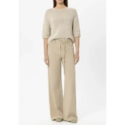 Wide-cut Jeans med smal snøre