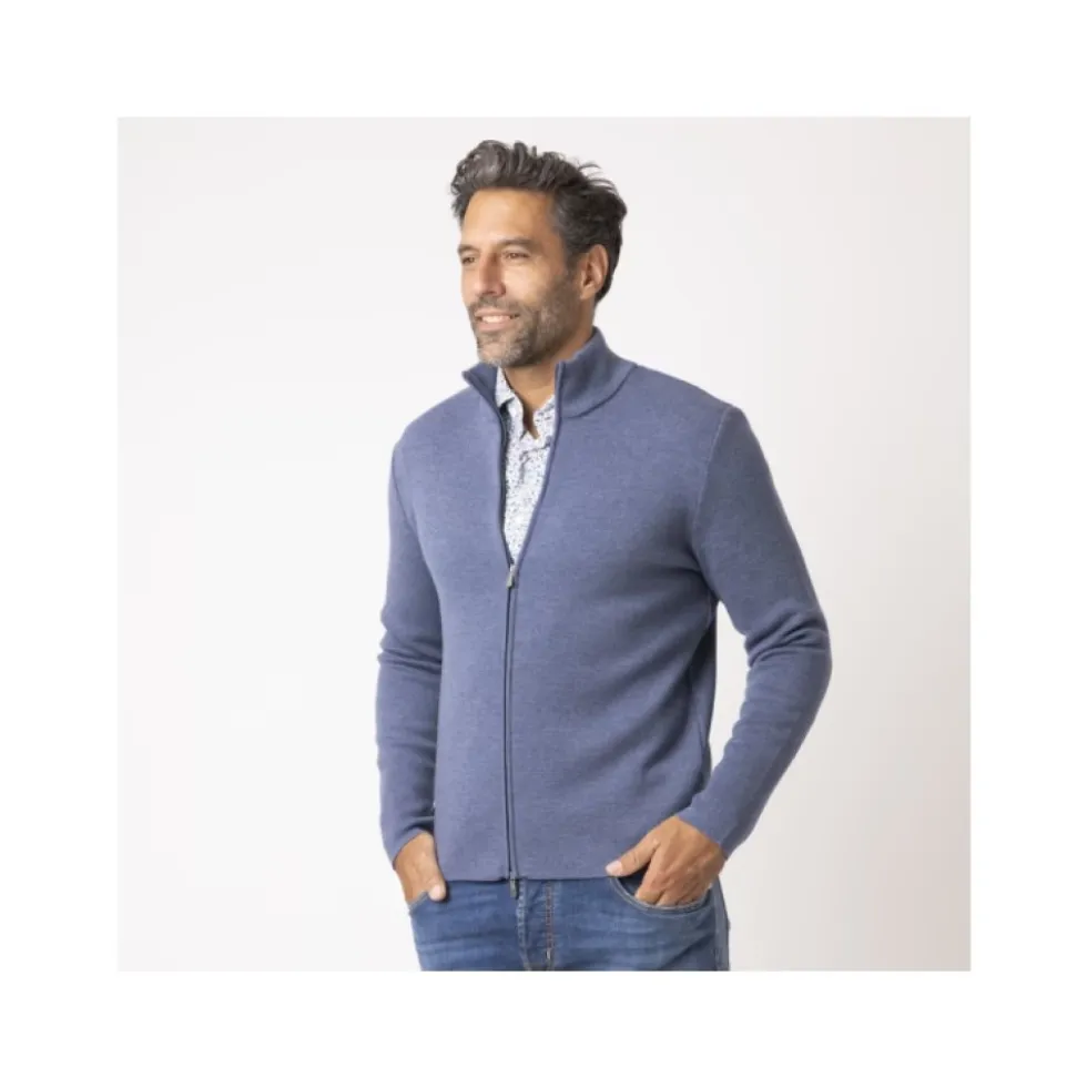 Zip Cardigan med ståkrave